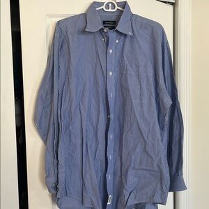Nautica Men's Blue Pinstripe Dress Shirt